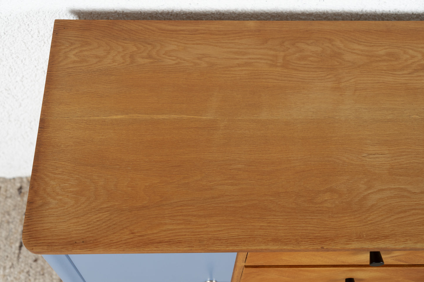 Vintage Kommode Sideboard Schubladenkommode Mid Century Holz Blau 60s