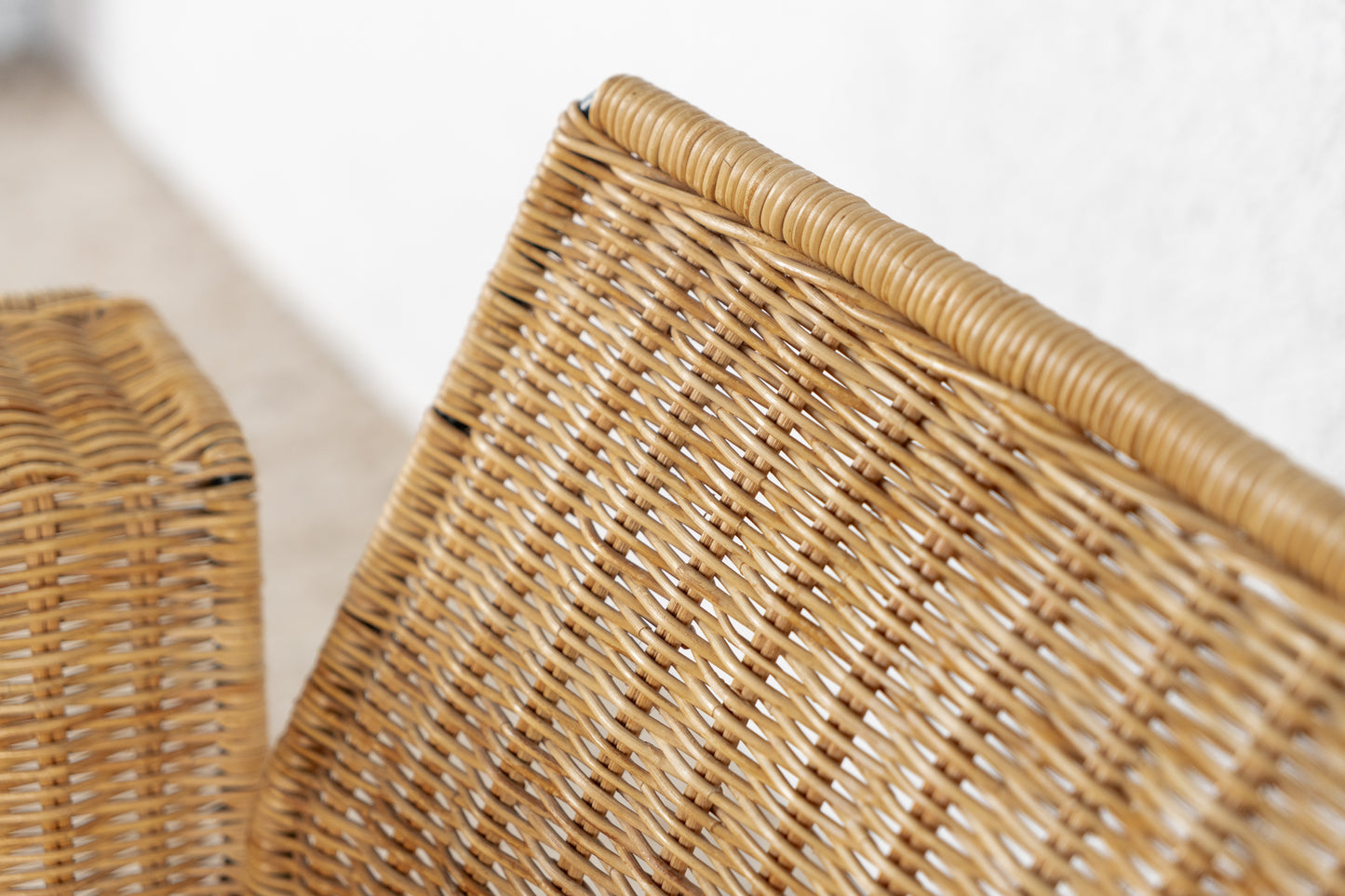 Vintage Stuhl Sessel Rattan Metall Mid Century 1960er Bürostuhl Esstischstuhl Armlehnen