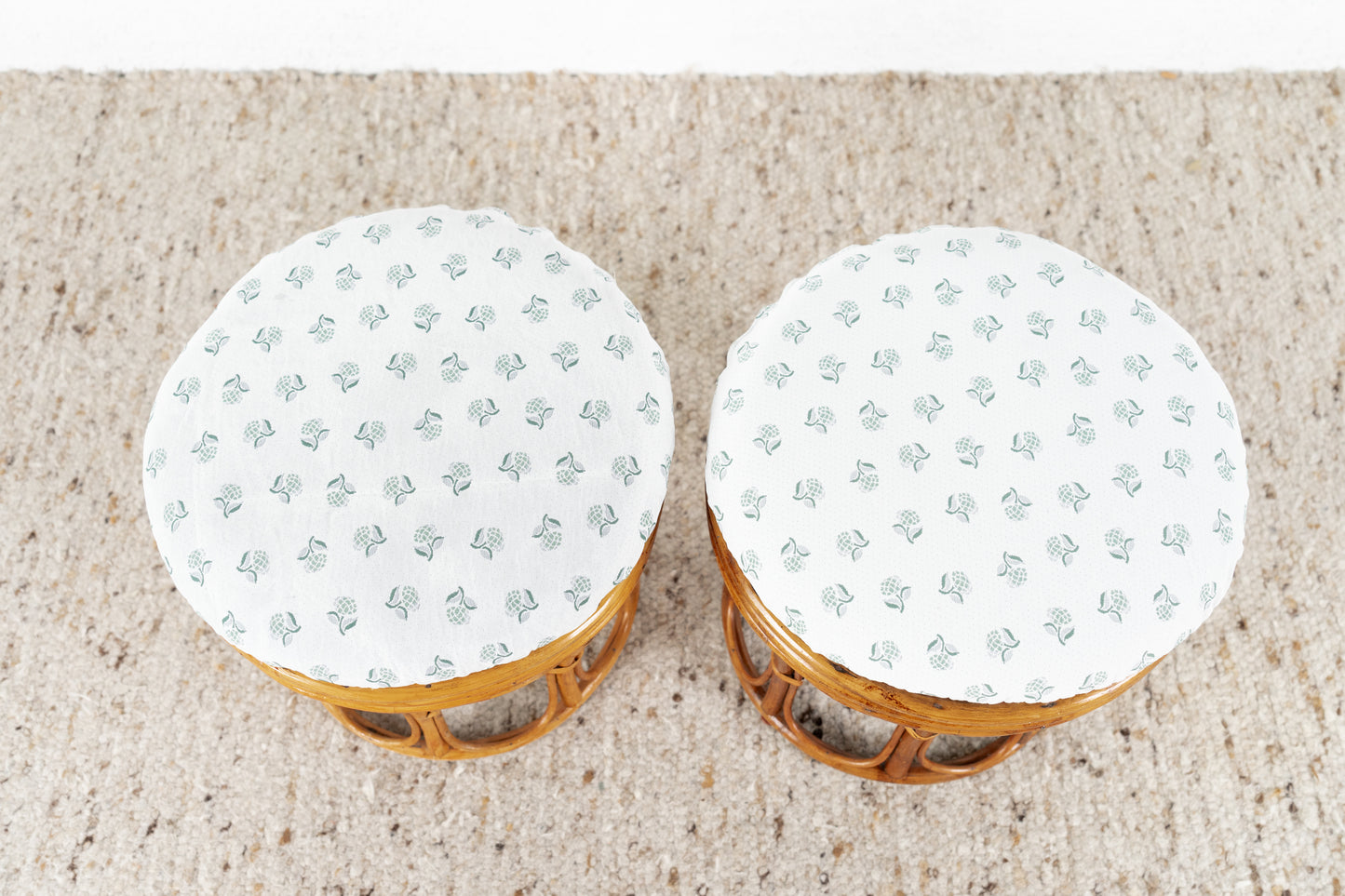 1 von 2 Hocker Bambus Balkon Rund Wintergarten Stuhl