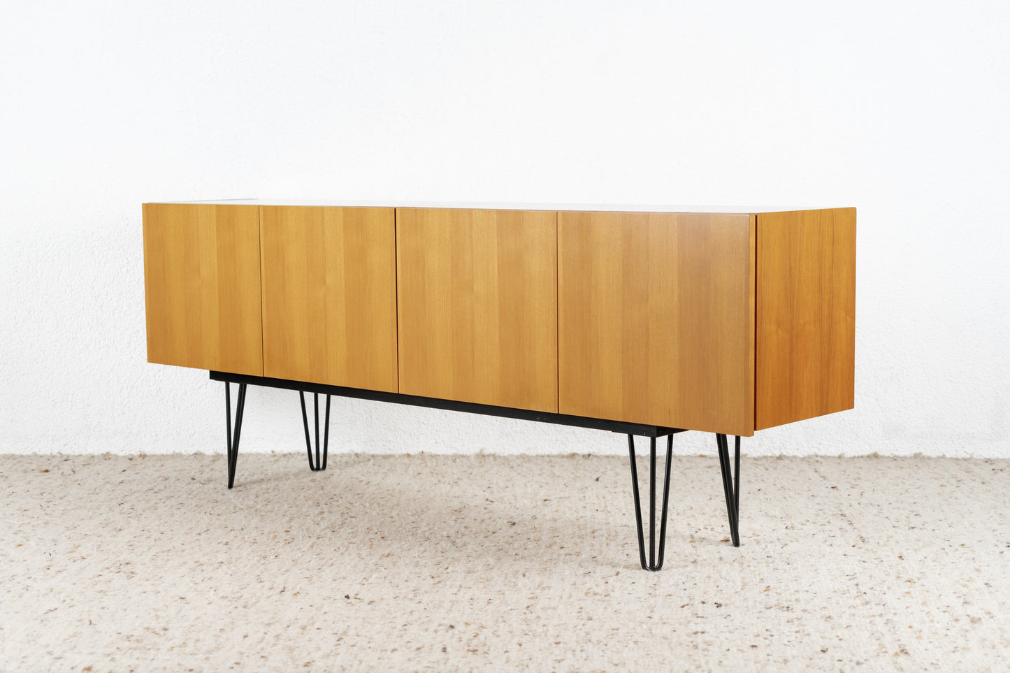 Vintage Sideboard Kommode Holz Mid Century TV Board Schwarz