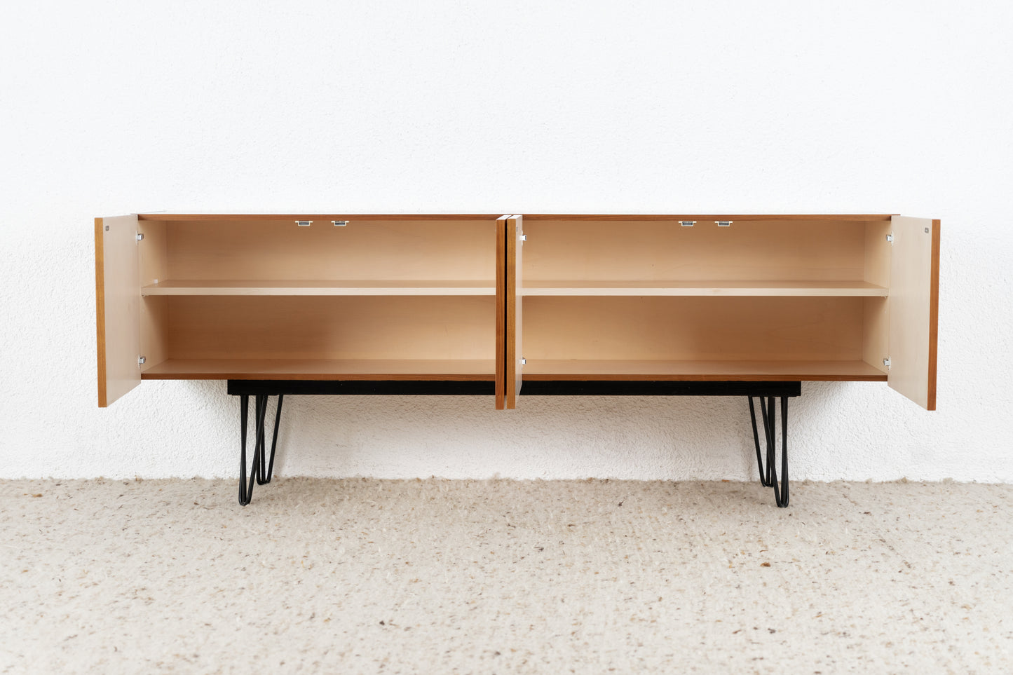 Vintage Sideboard Kommode Holz Mid Century TV Board Schwarz
