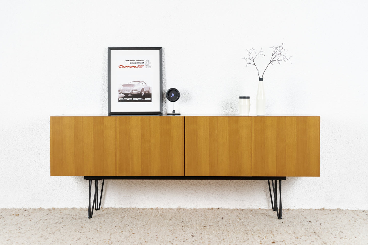 Vintage Sideboard Kommode Holz Mid Century TV Board Schwarz