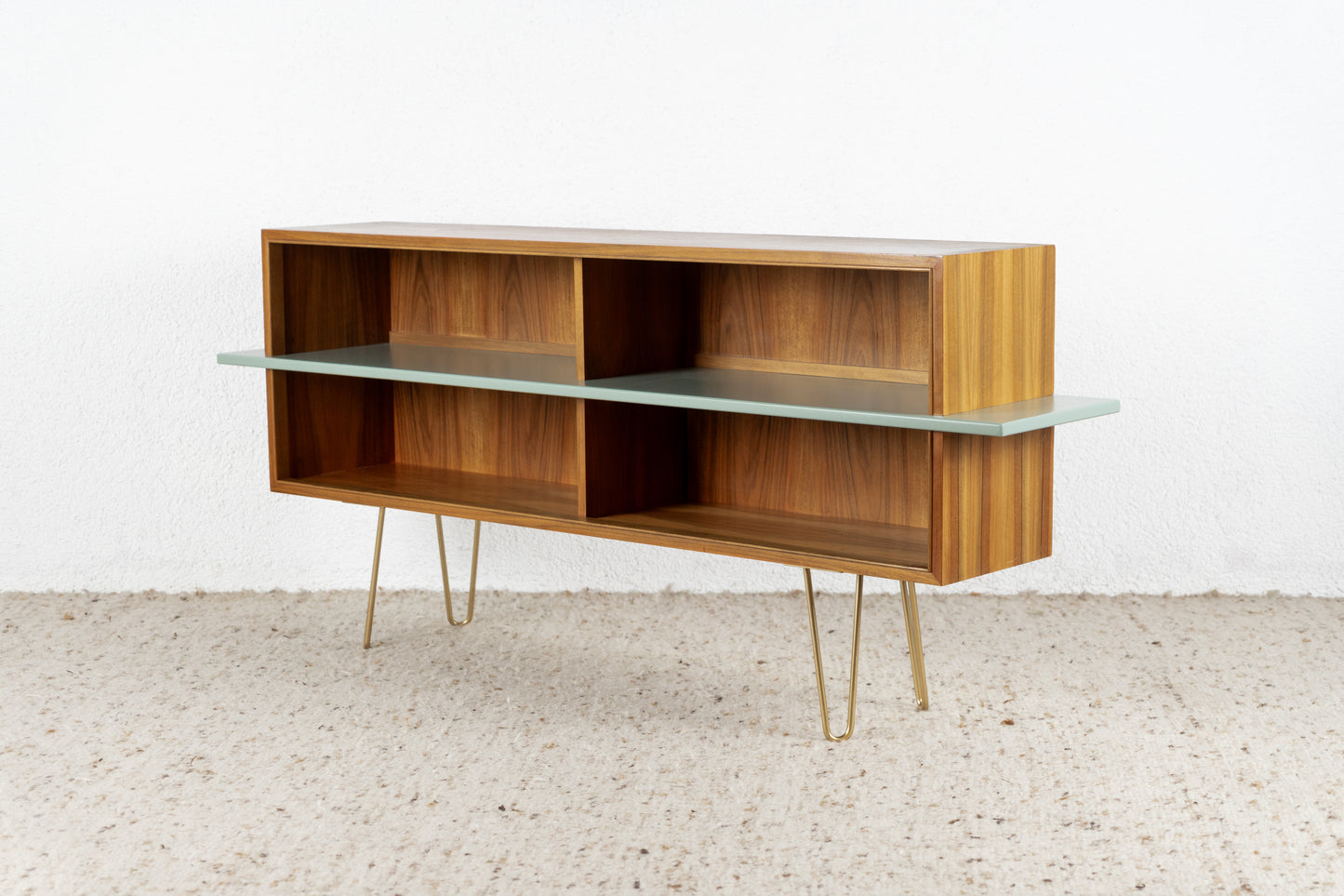 Vintage Sideboard Kommode Regal TV Board Holz Nuss Salbei