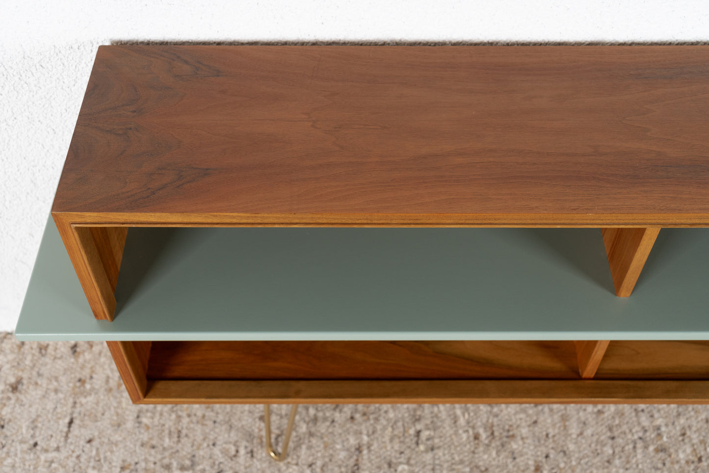 Vintage Sideboard Kommode Regal TV Board Holz Nuss Salbei