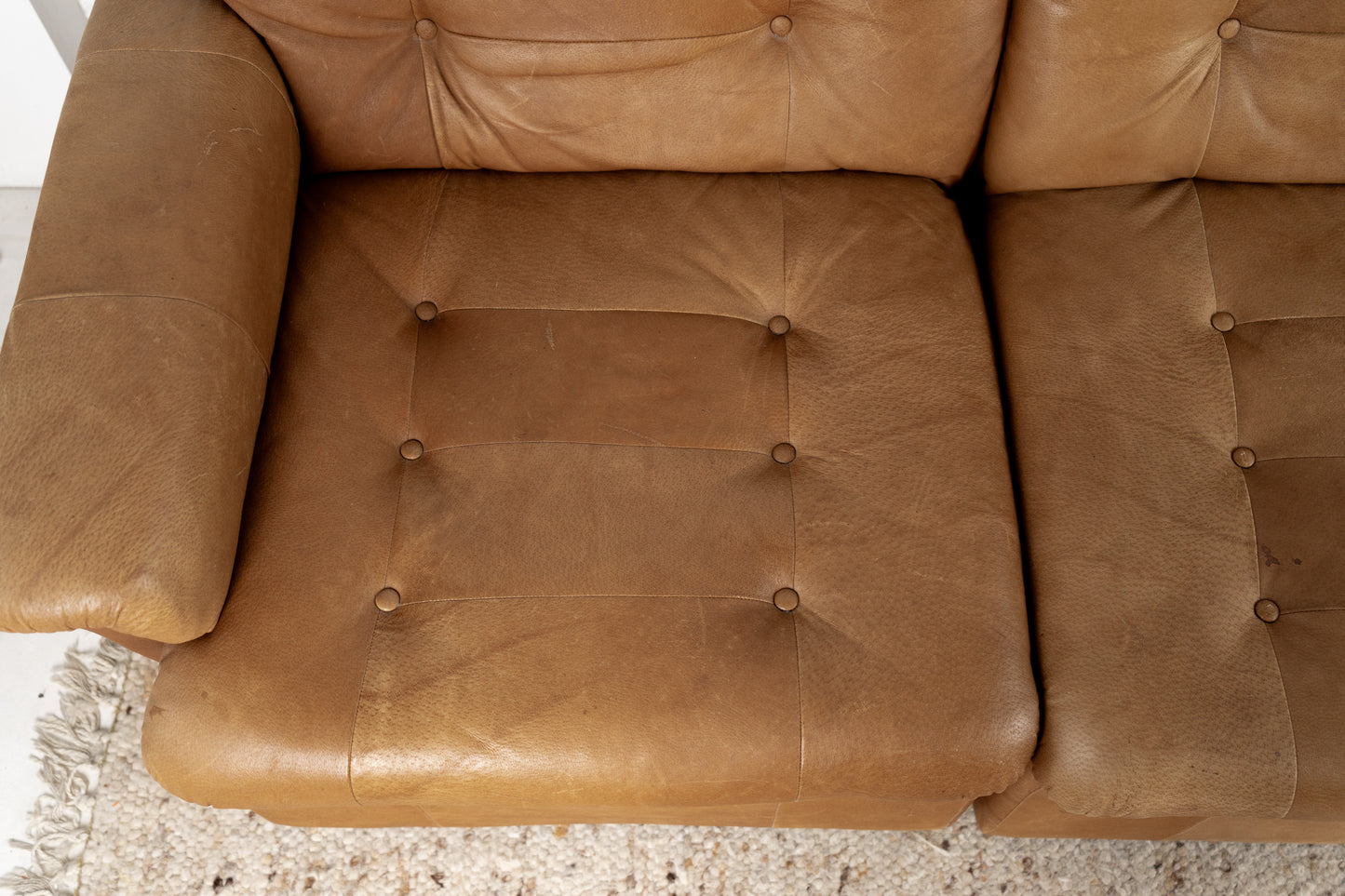 Modulares Vintage Sofa 5 Elemente Kunstleder Braun Mid Century Sessel Couch 1960er