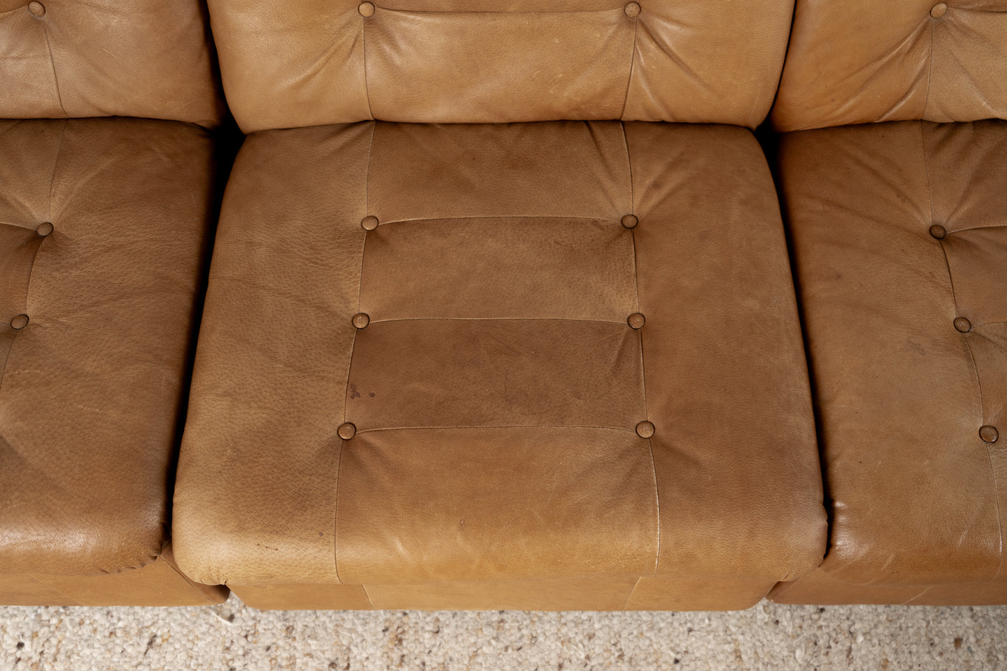Modulares Vintage Sofa 5 Elemente Kunstleder Braun Mid Century Sessel Couch 1960er