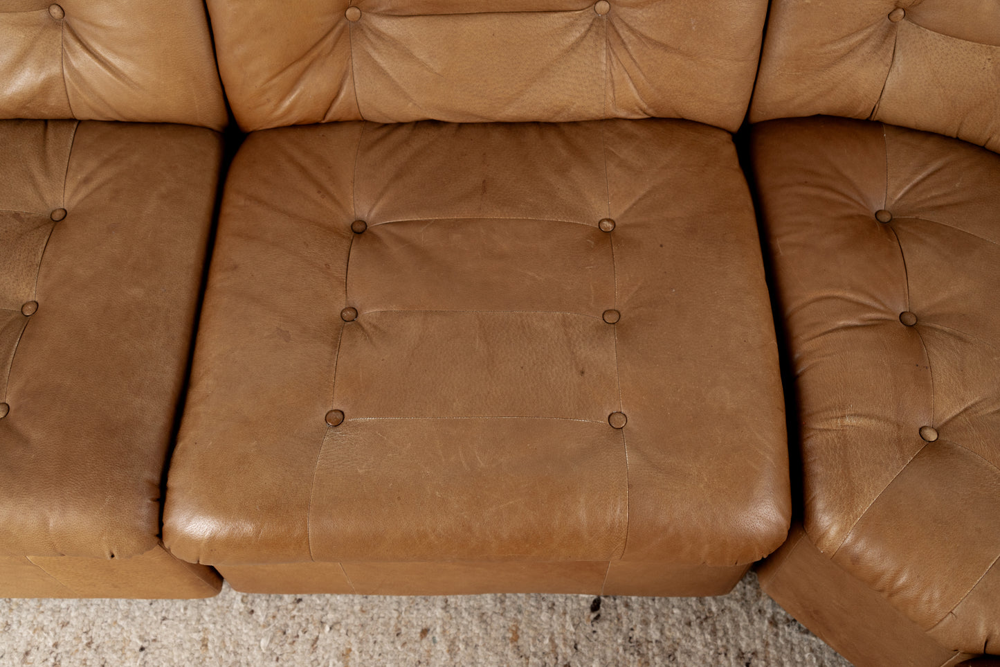 Modulares Vintage Sofa 5 Elemente Kunstleder Braun Mid Century Sessel Couch 1960er