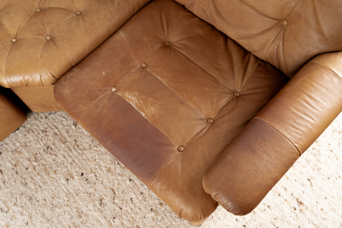 Modulares Vintage Sofa 5 Elemente Kunstleder Braun Mid Century Sessel Couch 1960er