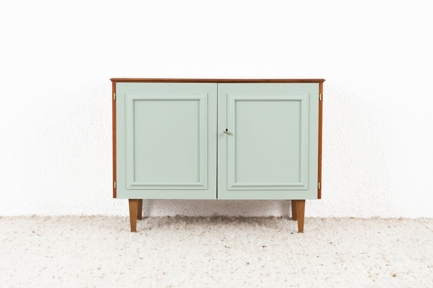 Vintage Kommode Sideboard Schrank Holz Nuss Salbei