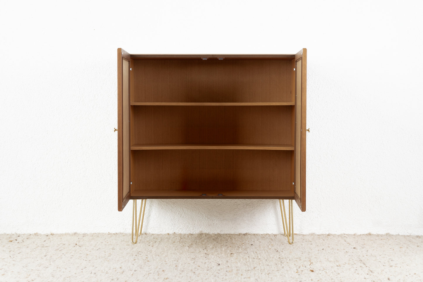 Vintage Kommode Schrank Holz Geflecht Sideboard