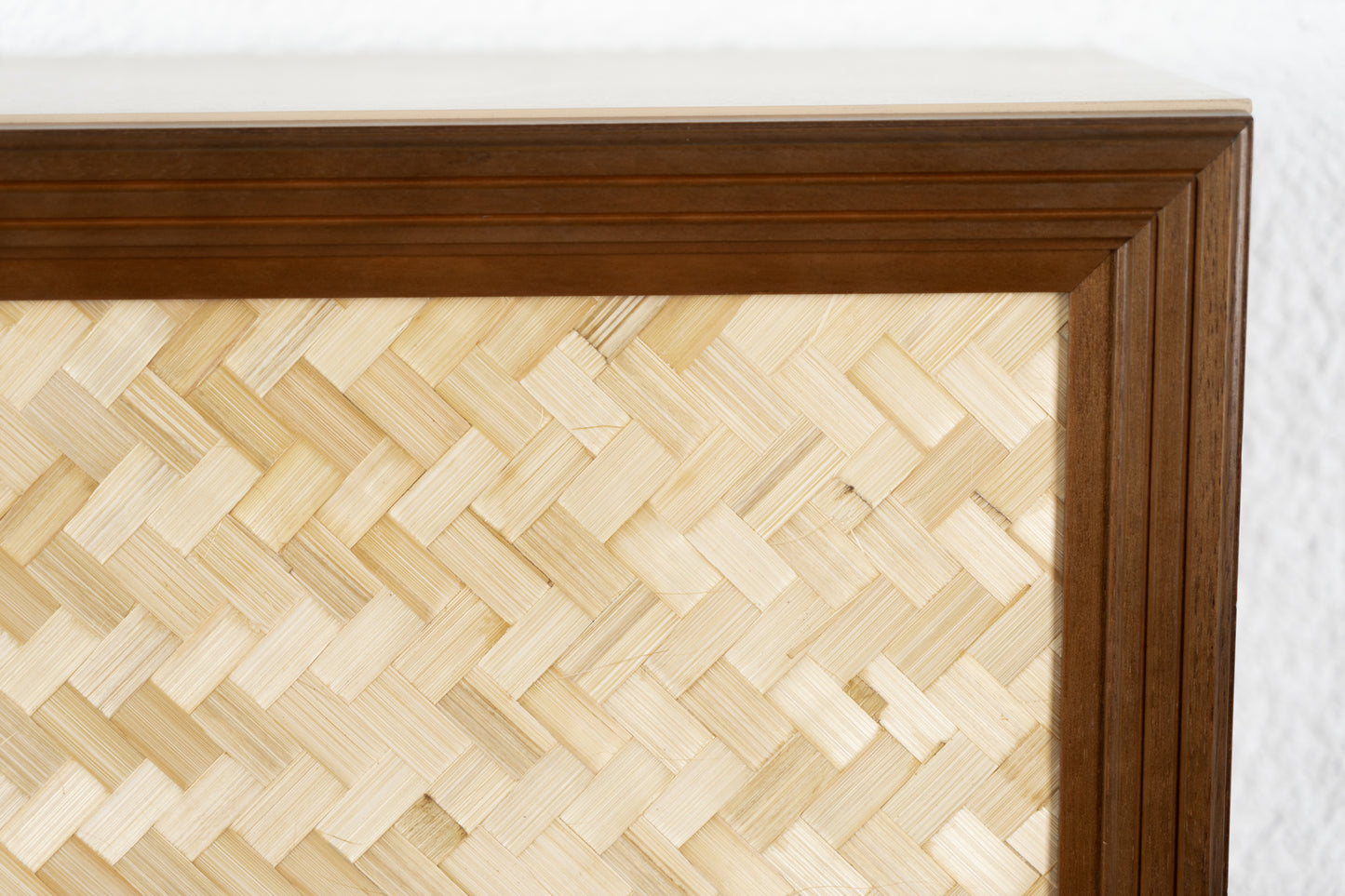 Vintage Kommode Schrank Holz Geflecht Sideboard