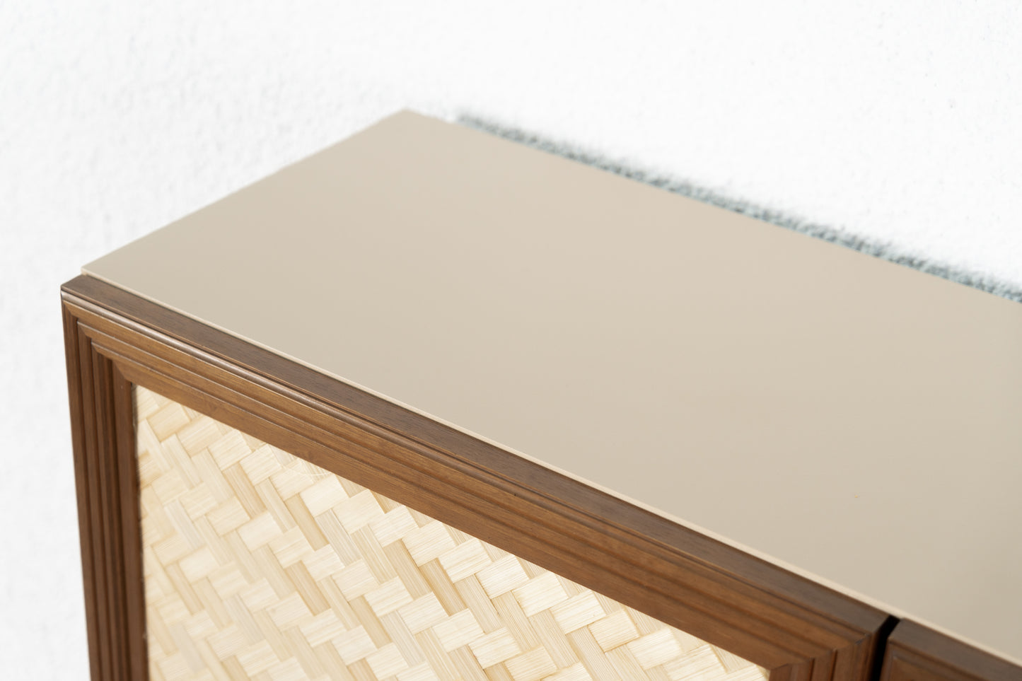 Vintage Kommode Schrank Holz Geflecht Sideboard