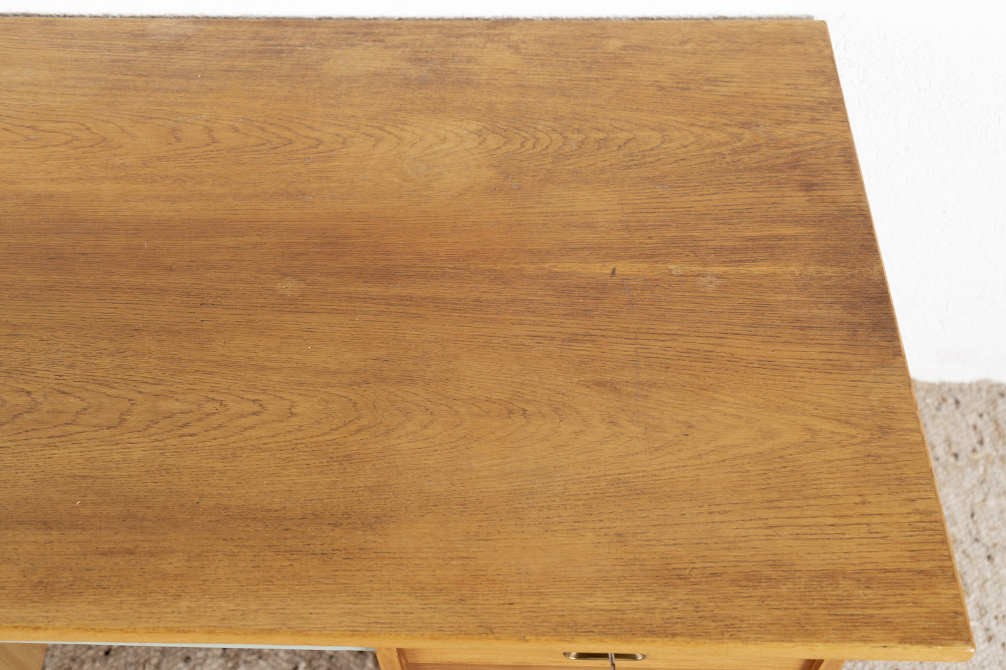 Vintage Schreibtisch Schubladen Aktenschrank Holz Büro Stauraum Rolltüren