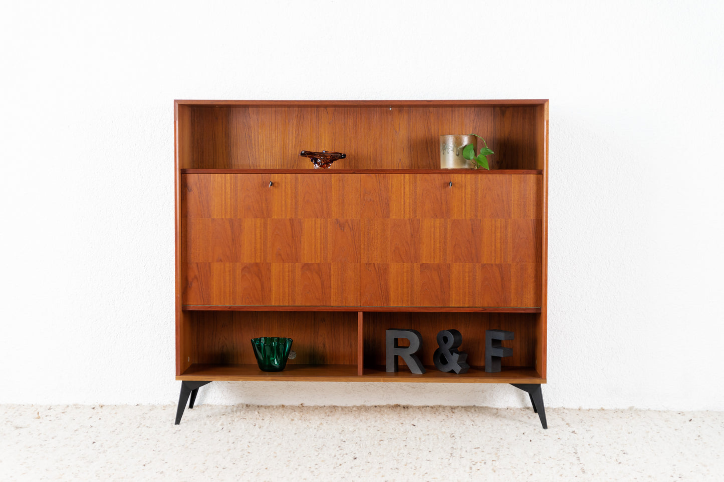 RT Teak Highboard Mid Century Sideboard Schrank Heinrich Riestenpatt