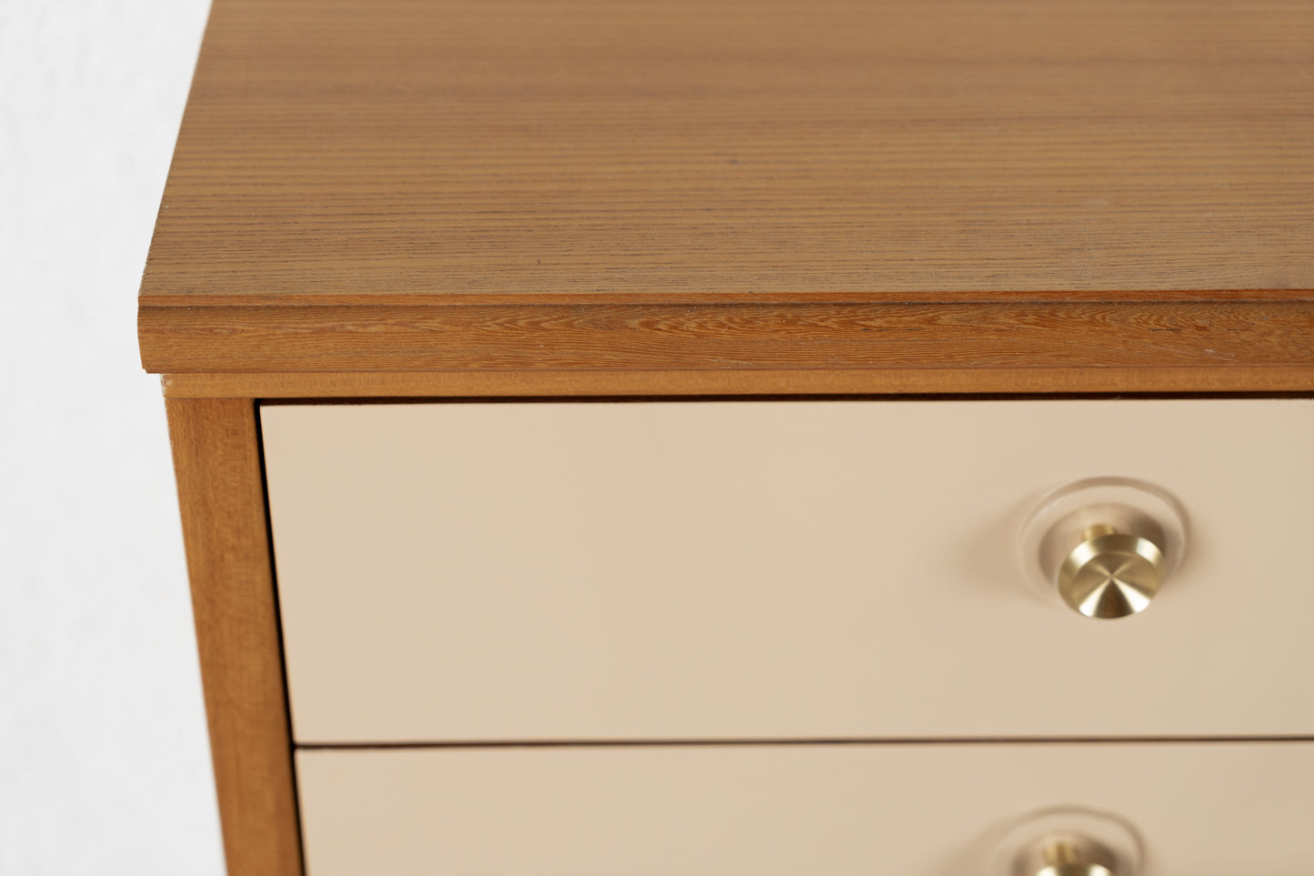 Vintage Sideboard Kommode Creme Holz Gold Mid Century Schubladen