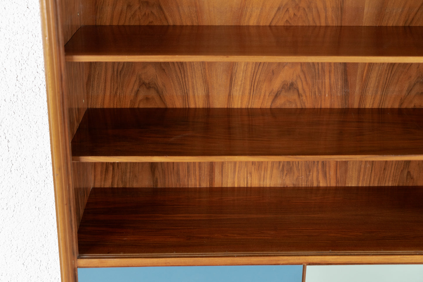 Vintage Schrank Regal Holz Nuss Mid Century Kommode 1960er