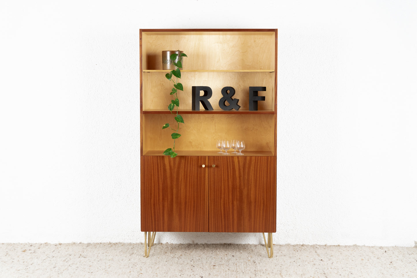 Vintage Schrank Regal Wohnzimmerschrank Mid Century Holz Tv