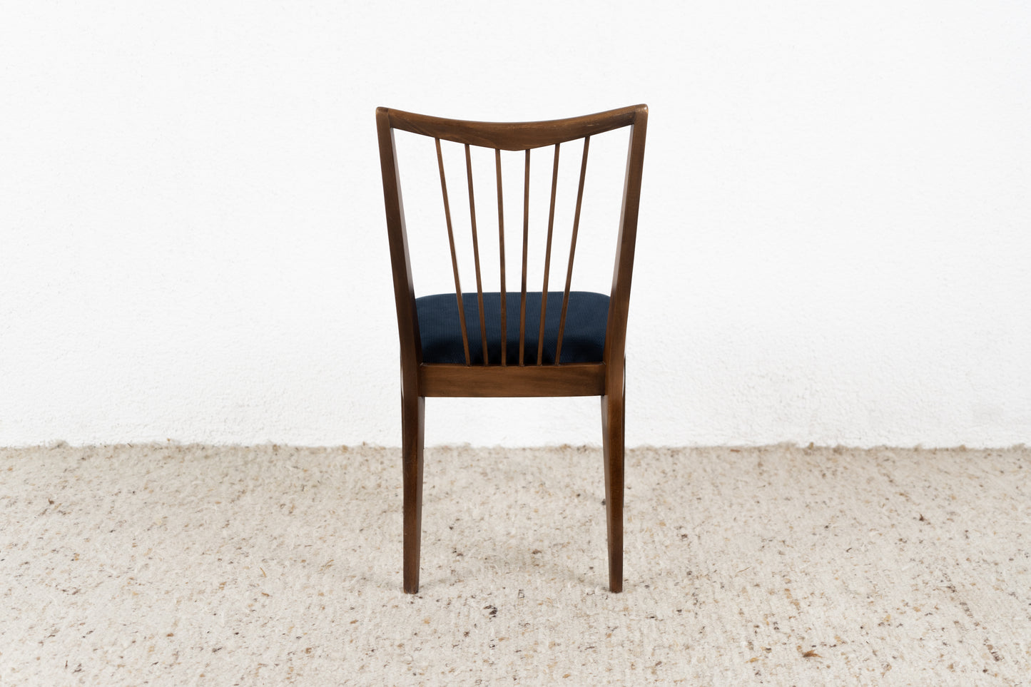 Vintage Stuhl Holz Polster Blau Küche Wohnzimmer Esstisch 60s Mid Century