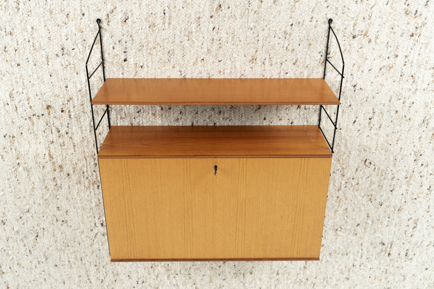 Stringregal Vintage Teak Holz Metall Wandregal Bücher