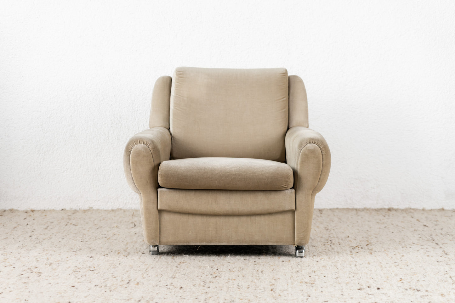 Vintage Sessel Rollen mid century grau