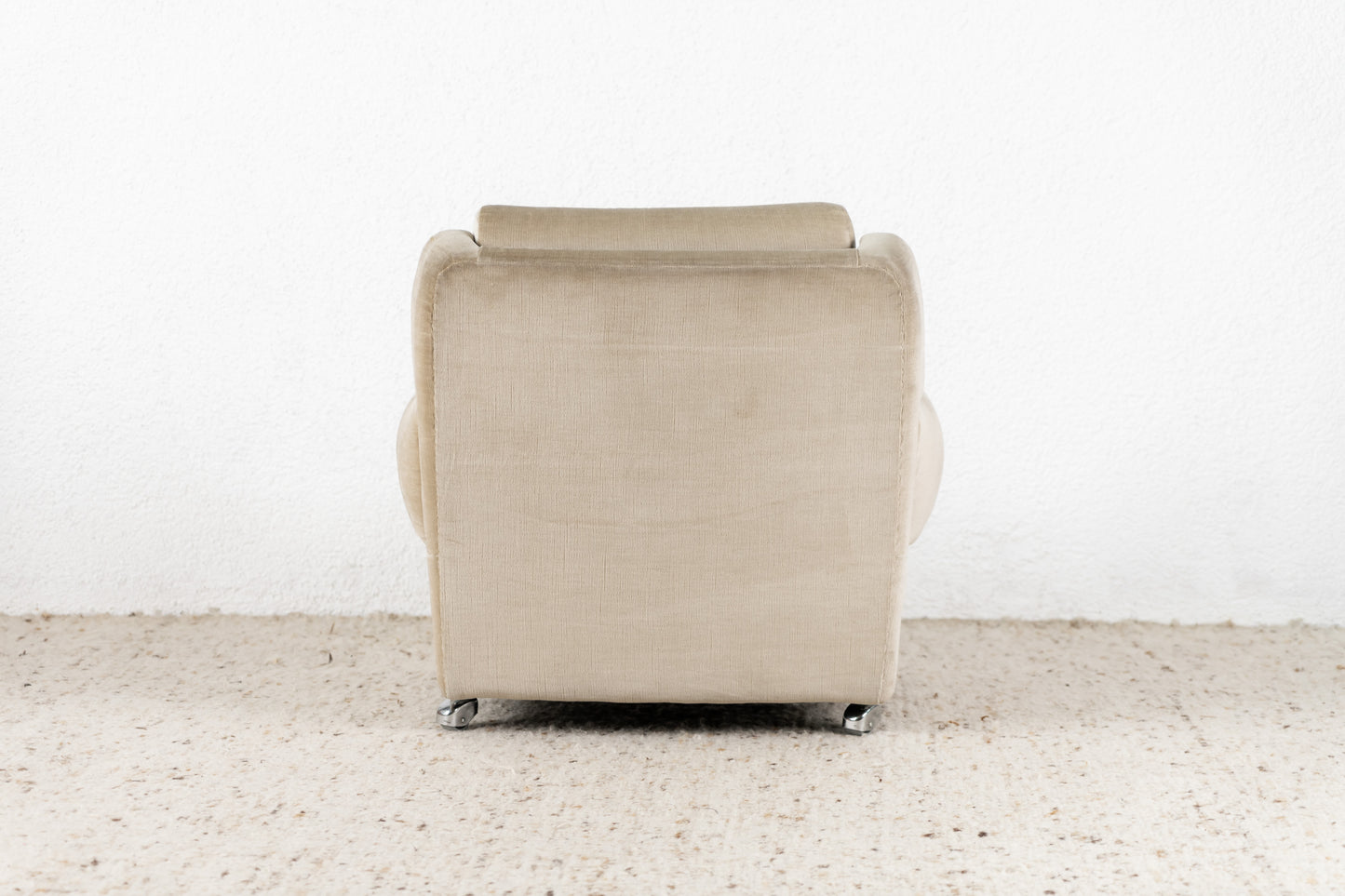 Vintage Sessel Rollen mid century grau