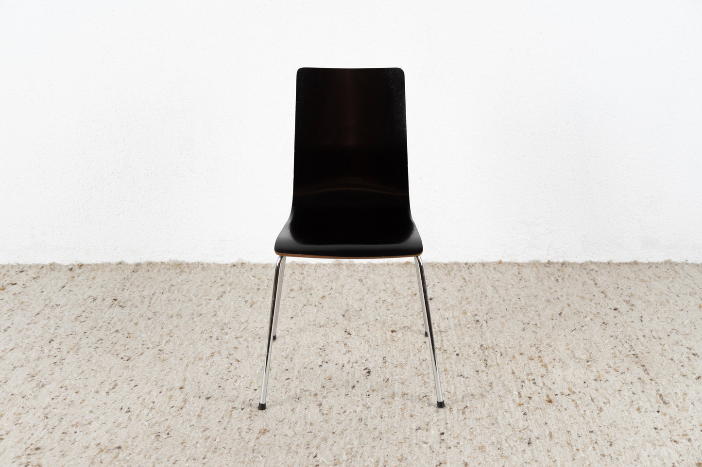 2er Set Stühle Schichtholz Chromgestell Esstisch Küche Stuhl Schwarz