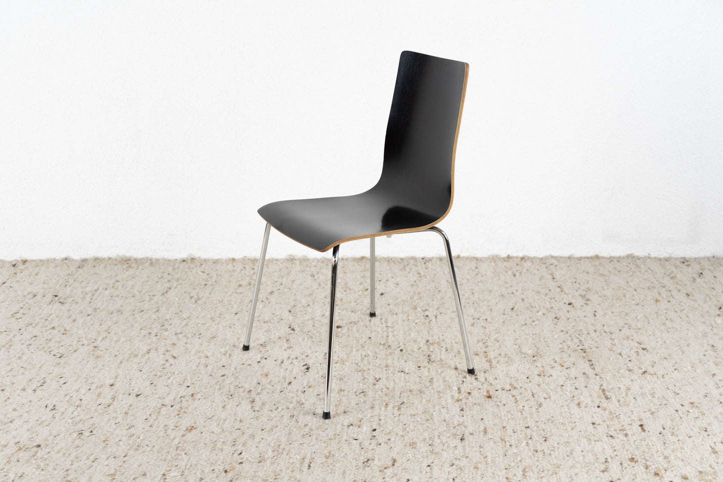 2er Set Stühle Schichtholz Chromgestell Esstisch Küche Stuhl Schwarz