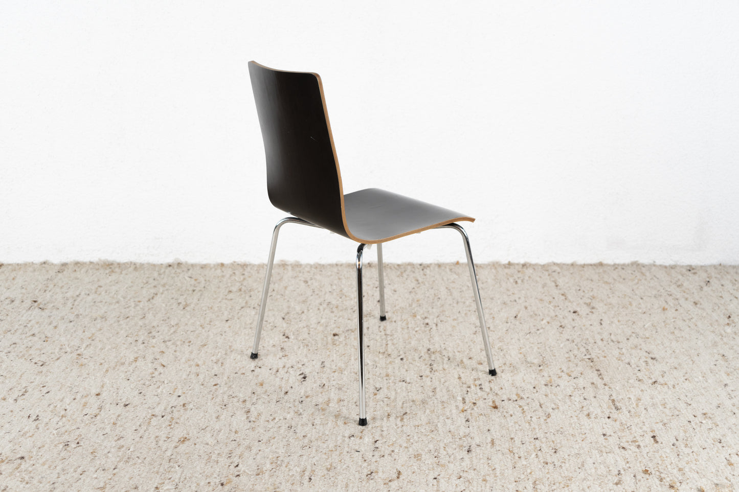 2er Set Stühle Schichtholz Chromgestell Esstisch Küche Stuhl Schwarz