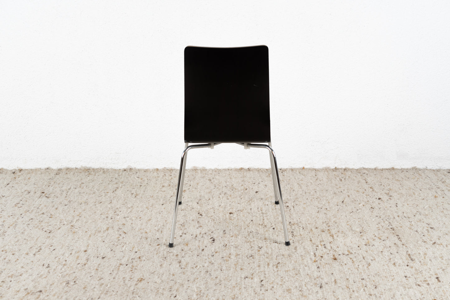 2er Set Stühle Schichtholz Chromgestell Esstisch Küche Stuhl Schwarz