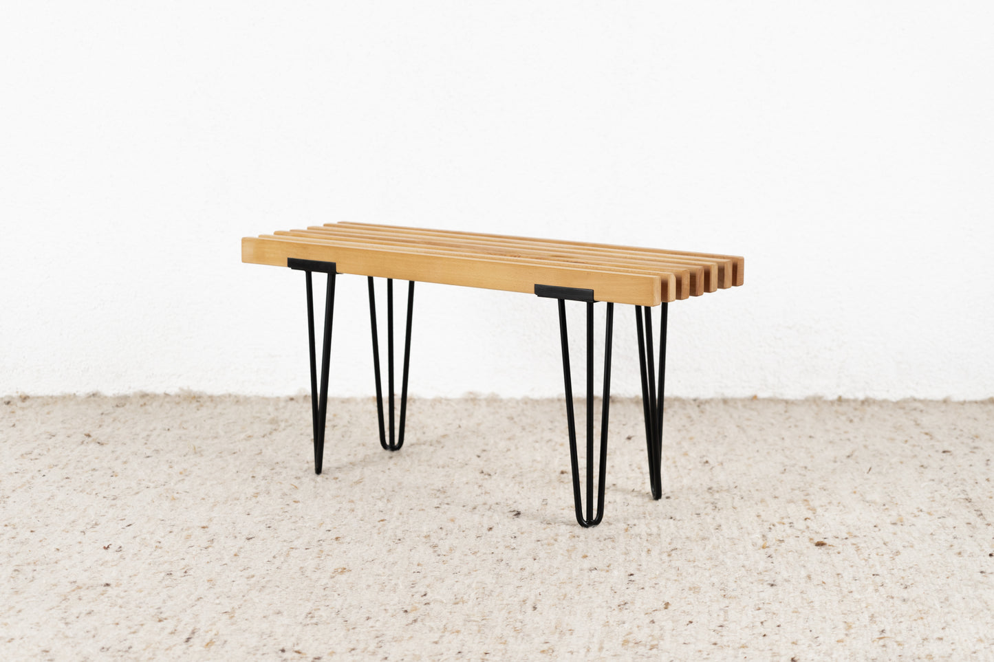 Vintage R&F Sitzbank Massivholz Bank Stuhl Flur Esszimmer Schlafzimmer Mid Century