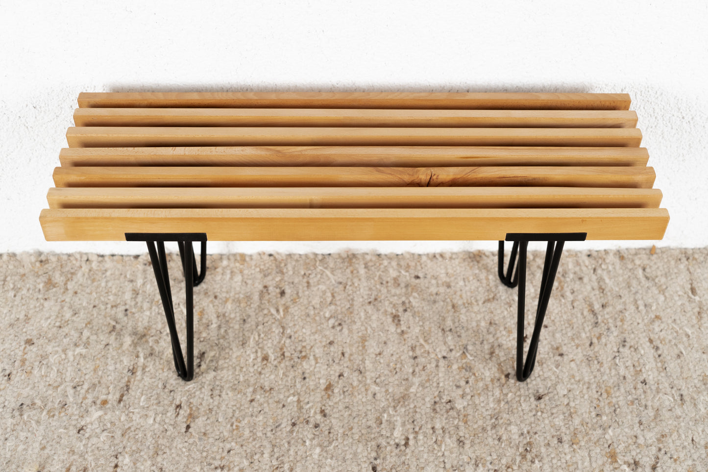 Vintage R&F Sitzbank Massivholz Bank Stuhl Flur Esszimmer Schlafzimmer Mid Century