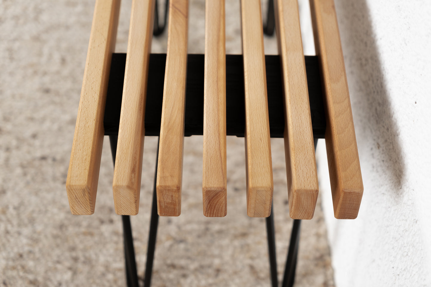 Vintage R&F Sitzbank Massivholz Bank Stuhl Flur Esszimmer Schlafzimmer Mid Century