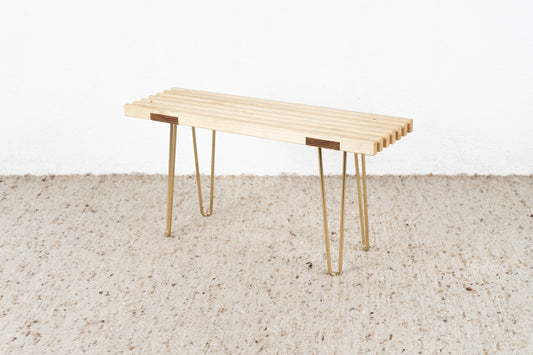 Vintage R&F Sitzbank Massivholz Mid Century Bank Stuhl Esszimmer Flur