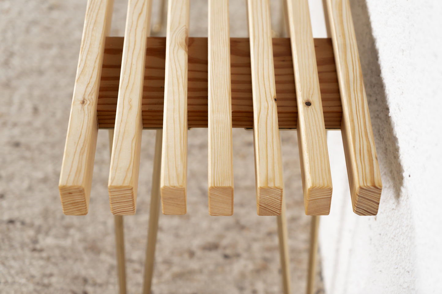 Vintage R&F Sitzbank Massivholz Mid Century Bank Stuhl Esszimmer Flur