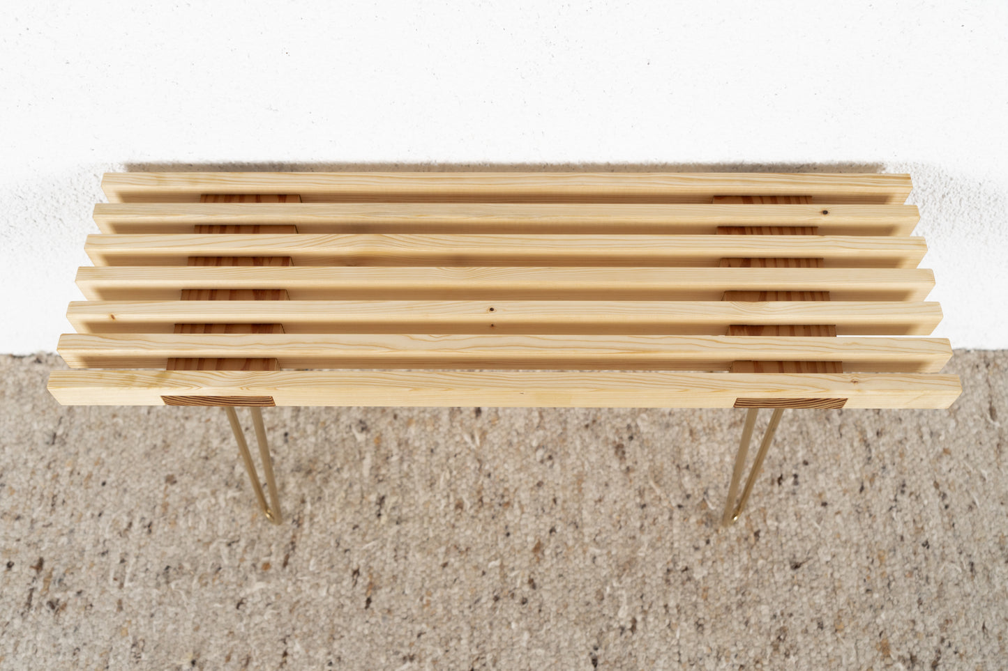 Vintage R&F Sitzbank Massivholz Mid Century Bank Stuhl Esszimmer Flur