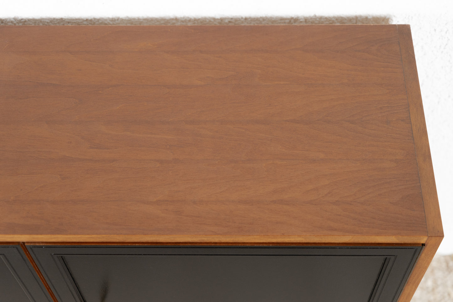 Vintage Kommode Mid Century Sideboard Holz Nuss Schwarz