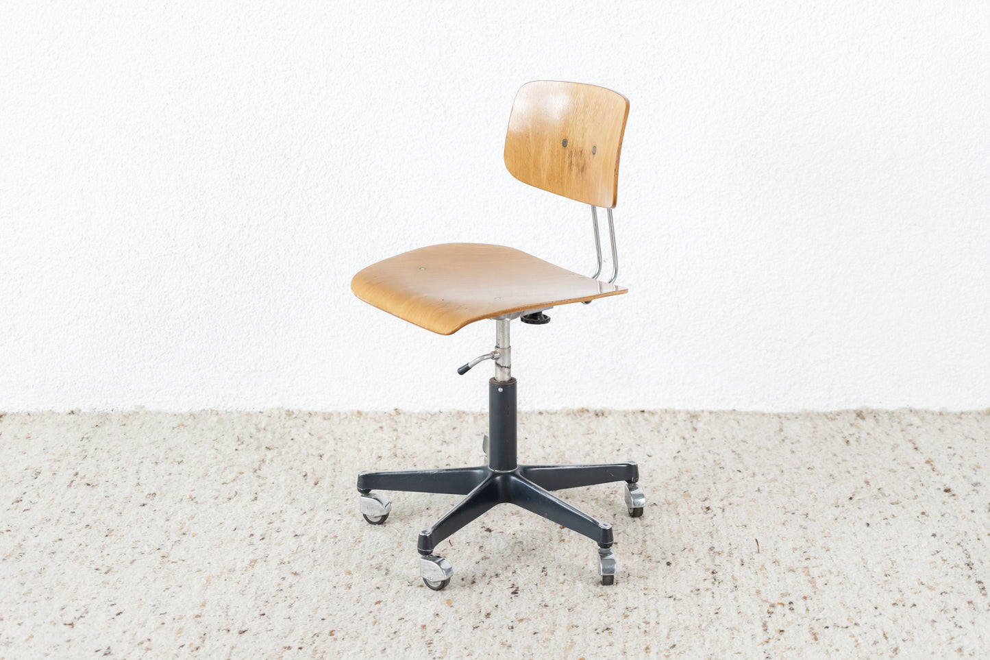 Vintage Holz Egon Eiermann Architektenstuhl Büro Schreibtisch Mid Century Stuhl