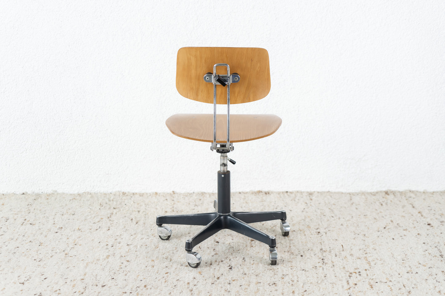 Vintage Holz Egon Eiermann Architektenstuhl Büro Schreibtisch Mid Century Stuhl