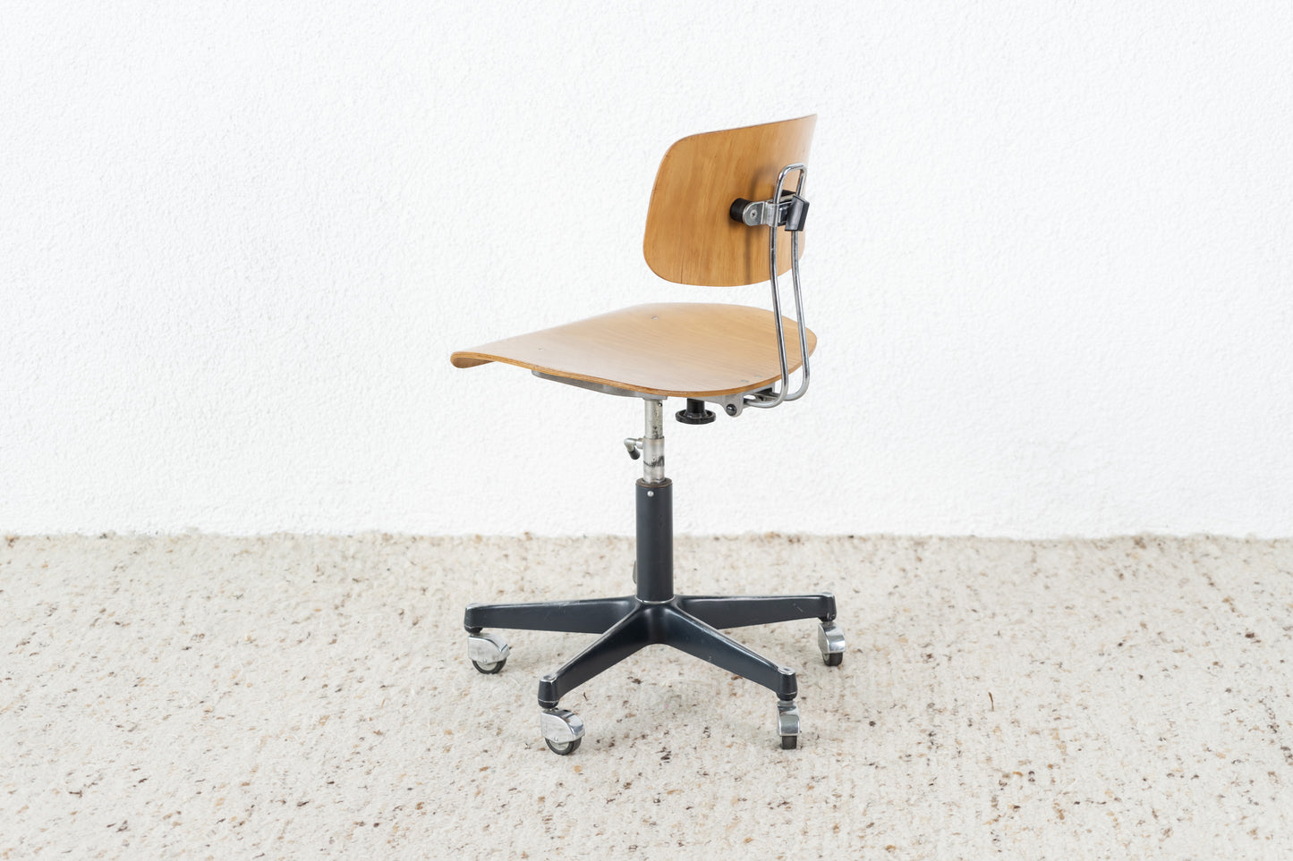 Vintage Holz Egon Eiermann Architektenstuhl Büro Schreibtisch Mid Century Stuhl