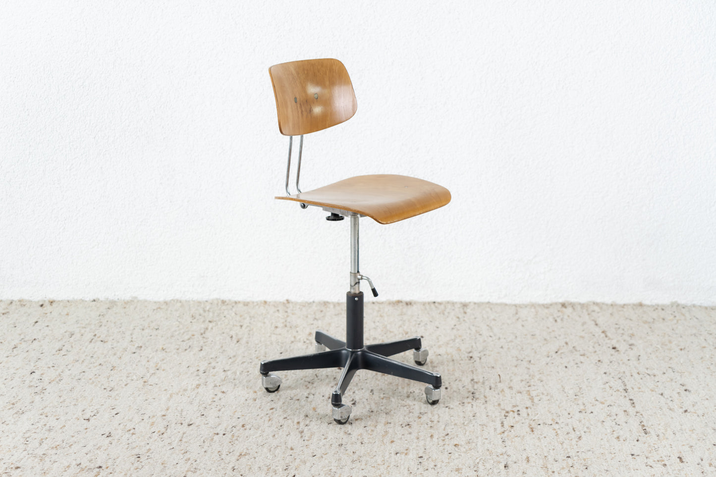 Vintage Holz Egon Eiermann Architektenstuhl Büro Schreibtisch Mid Century Stuhl