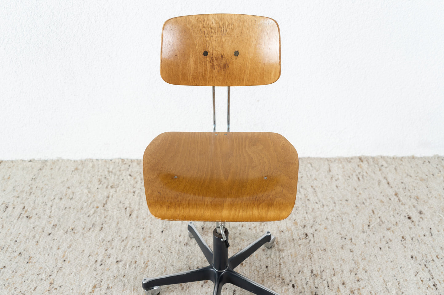 Vintage Holz Egon Eiermann Architektenstuhl Büro Schreibtisch Mid Century Stuhl