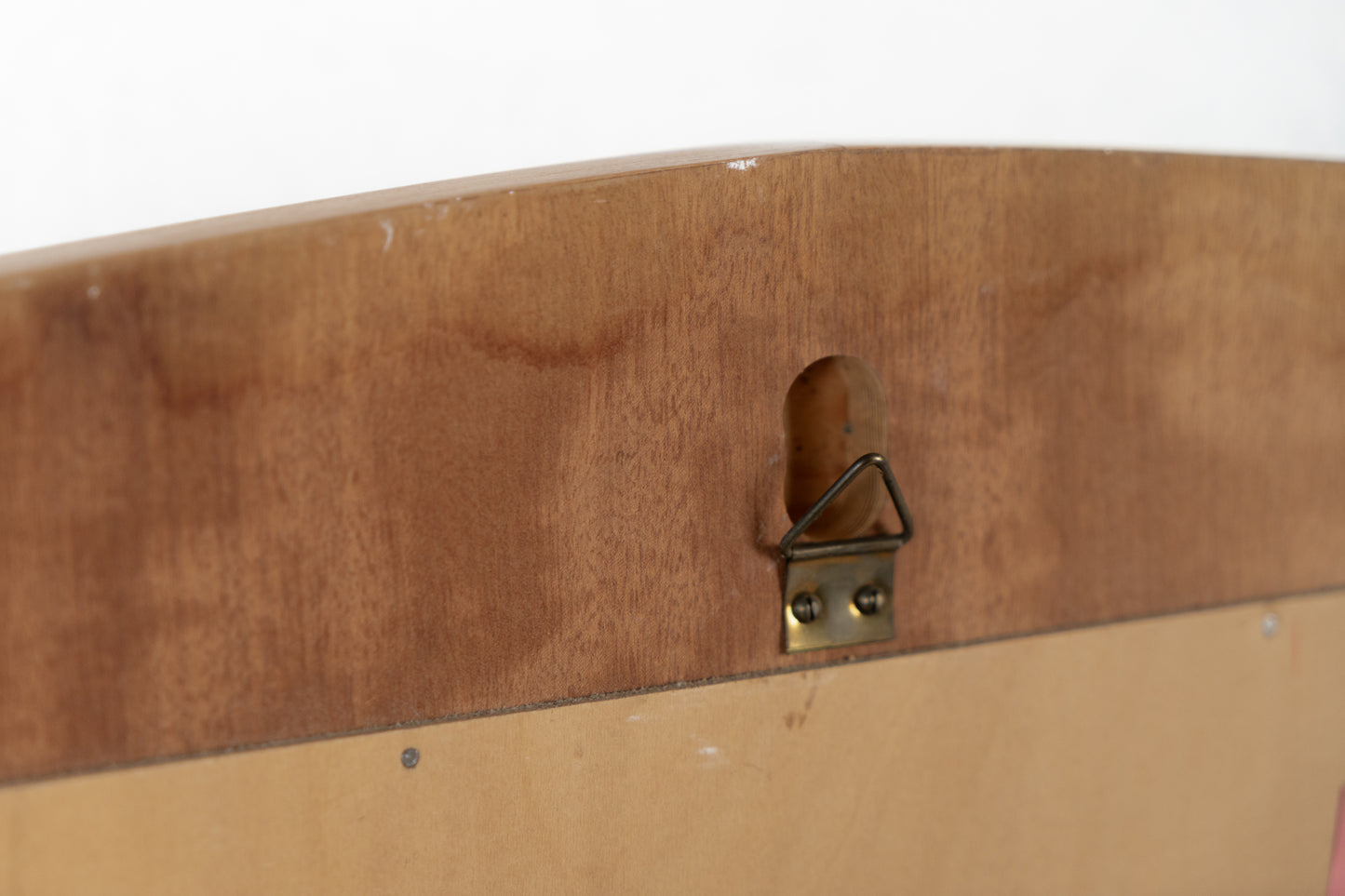 Vintage Spiegel auf Holzplatte Mid Century 1960er Ablage Kristallglas Flur Standspiegel Wandspiegel