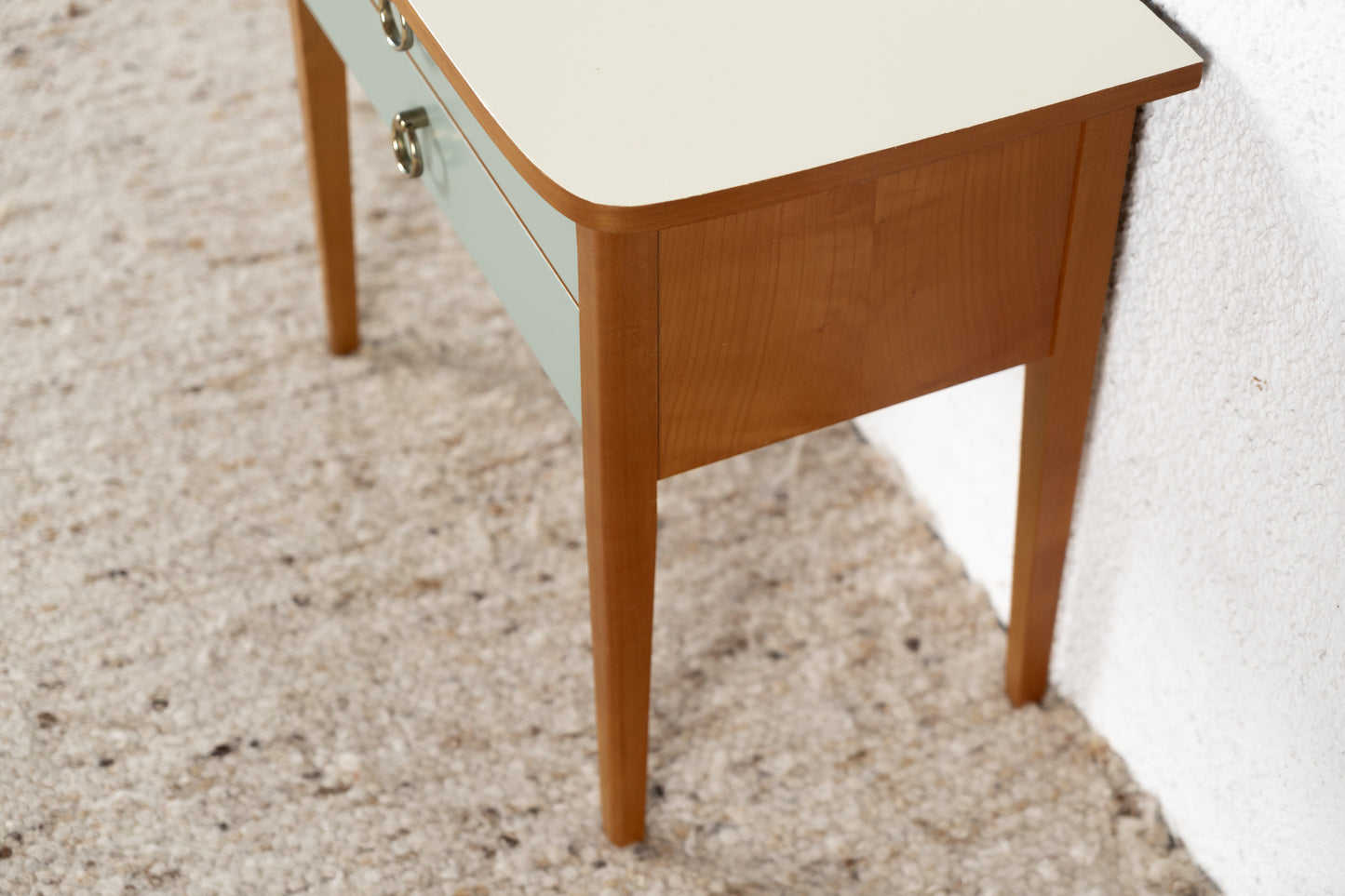 Vintage Nachttisch Schubladen Ablage Holz Mid Century Kommode Schlafzimmer Bett