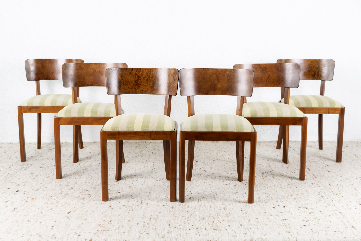 Vintage Holz 6er Set Stühle Esszimmer grün