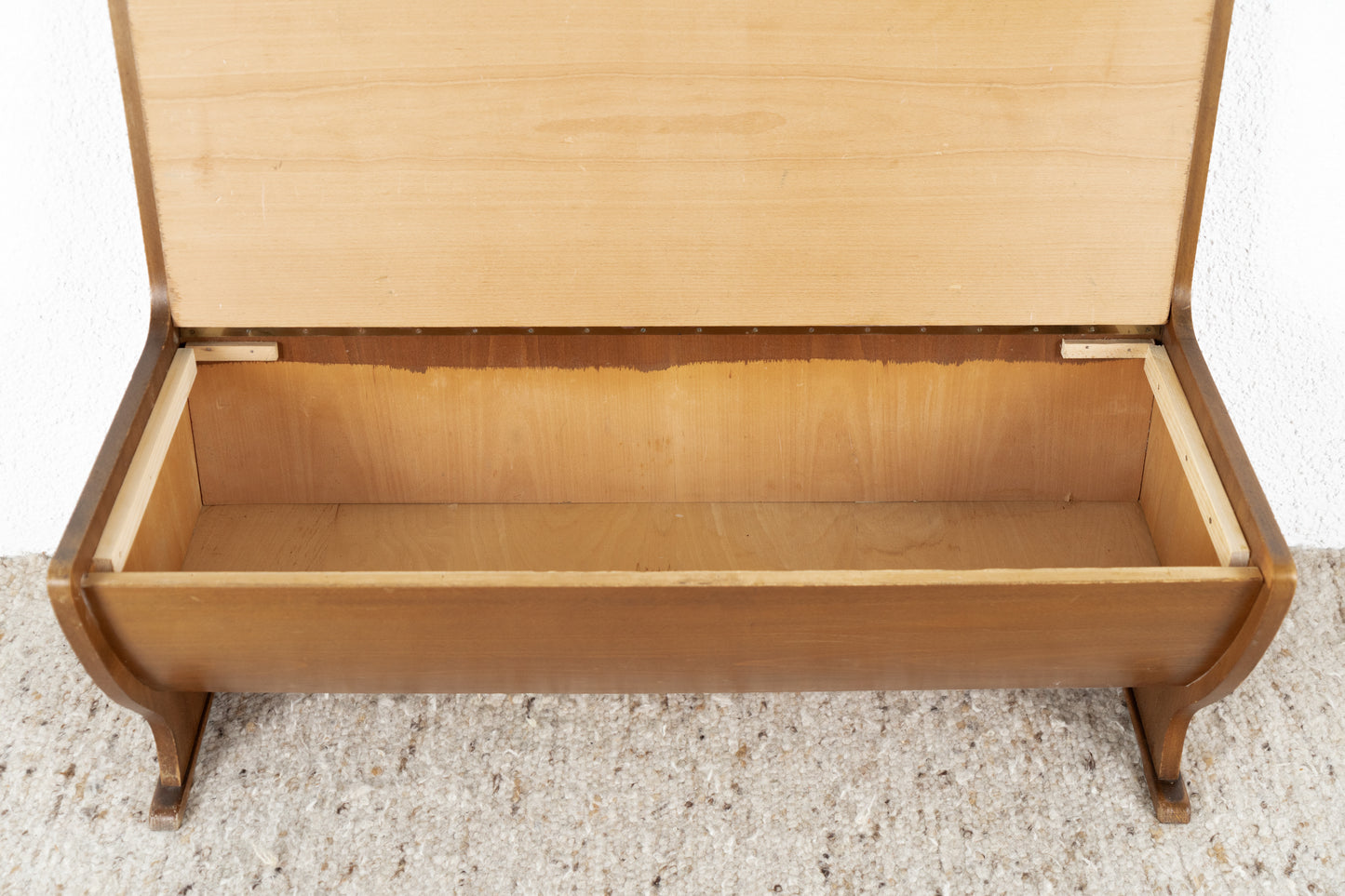 Vintage Sitzbank Holz Stauraum Bank 1960er 60s Esszimmer Küche Stuhl