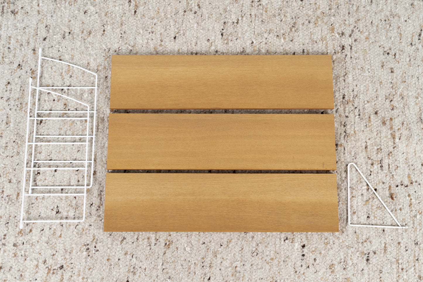 Stringregal Vintage Holz Metall Wandregal Bücher Leiter Weiß String 60s Ddr