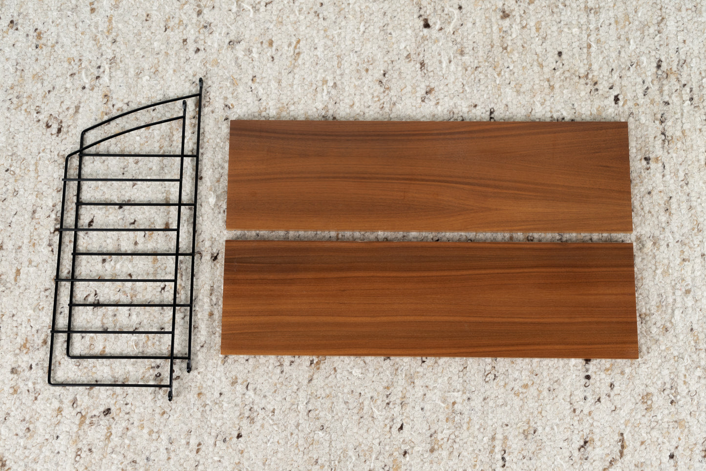 Stringregal Vintage Holz Metall Wandregal Bücher Nuss Sting Wand Leiter Regal String 60s Mid Century