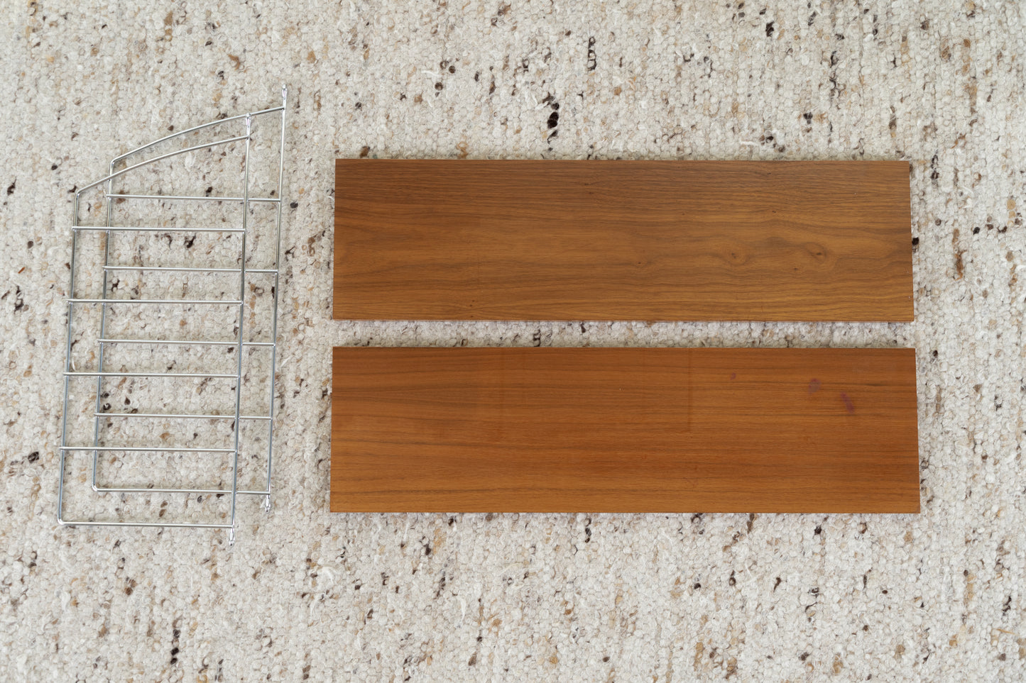 Stringregal Vintage Holz Metall Wandregal Bücher Wand Leiter Regal String 60s Mid Century Nuss