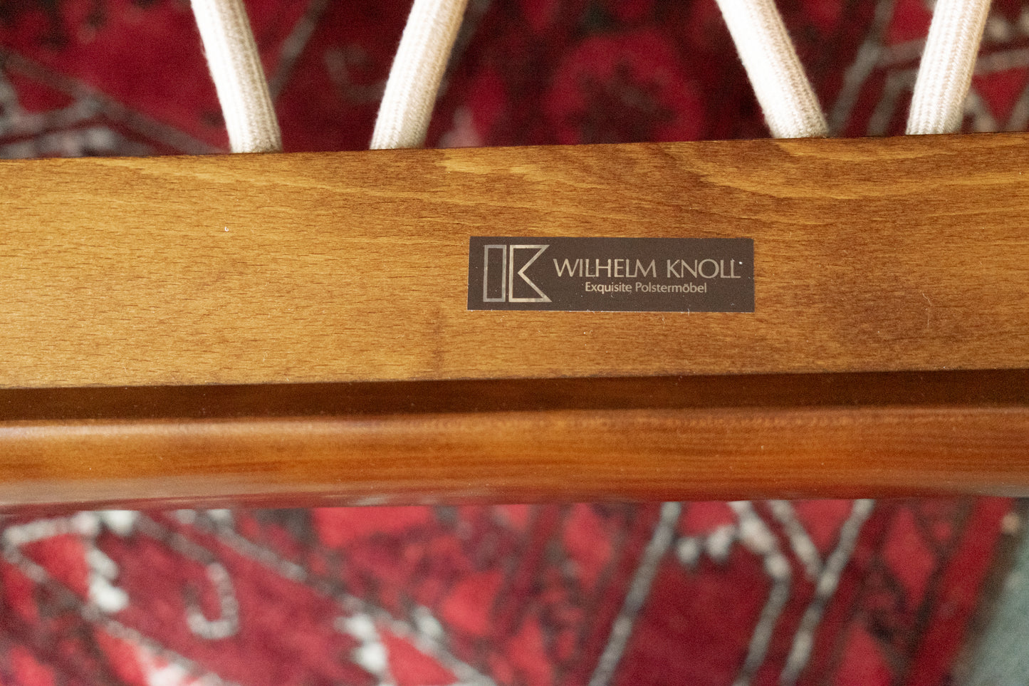 1 von 2 Vintage Knoll Sessel Holz Leder Braun Wilhelm Mid Century Lounge Stuhl Armchair