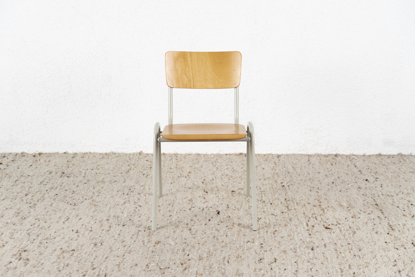 Vintage Stuhl Küche Esstisch Industrial Stapelstuhl Holz Buche Metall Schul